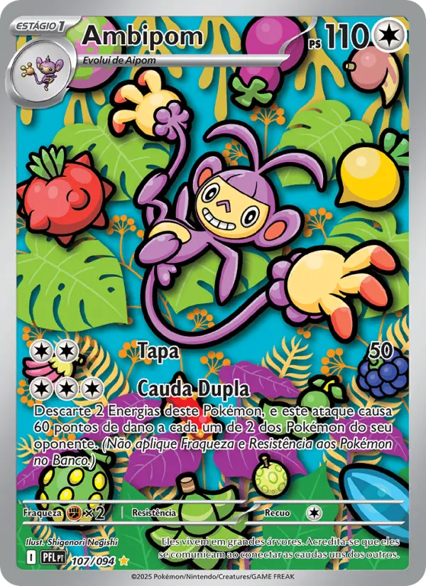 Carta Ambipom, número 107/94 da coleção Fogo Fantasmagórico