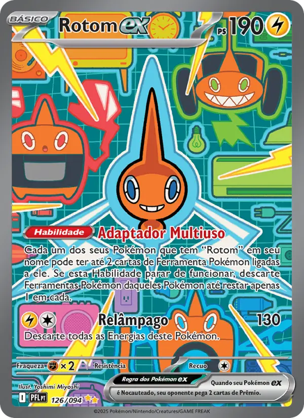 Carta Rotom ex, número 126/94 da coleção Fogo Fantasmagórico