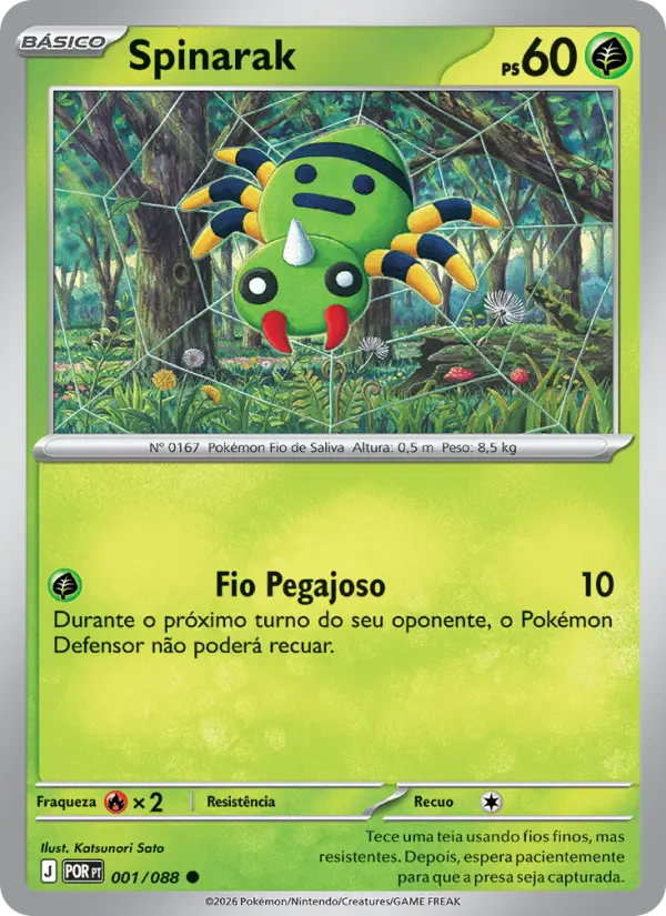 Carta Spinarak, número 001/88 da coleção Equilíbrio Perfeito
