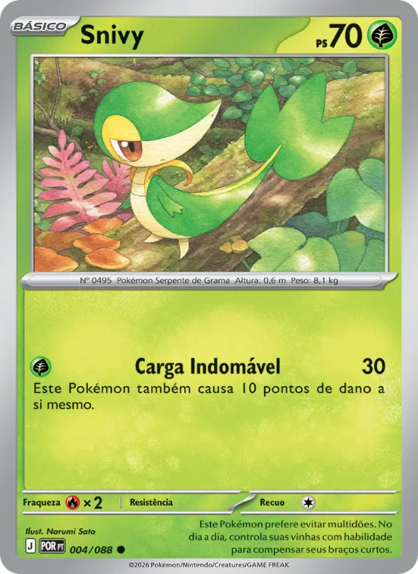 Carta Snivy, número 004/88 da coleção Equilíbrio Perfeito