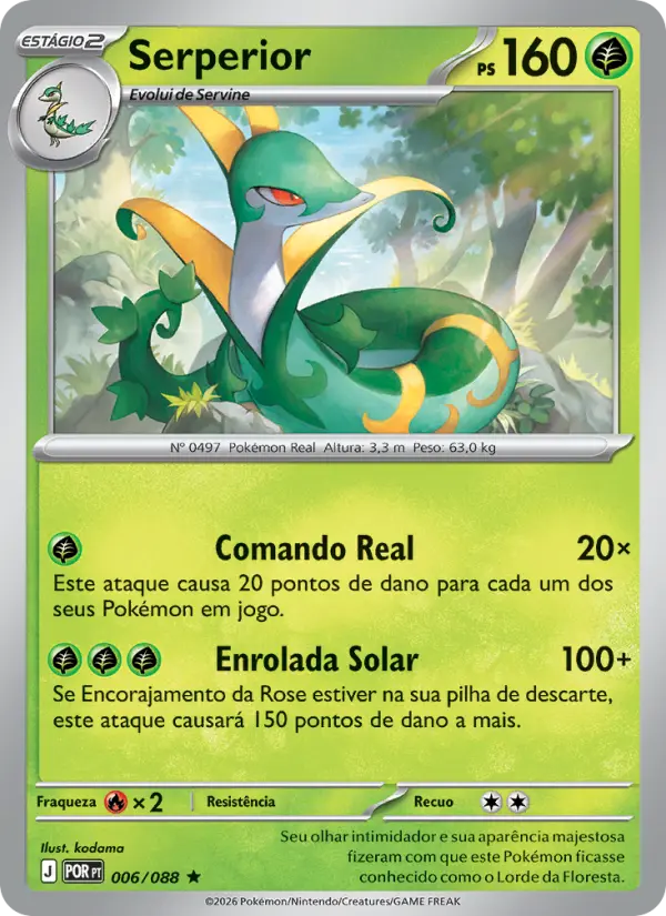 Carta Serperior, número 006/88 da coleção Equilíbrio Perfeito