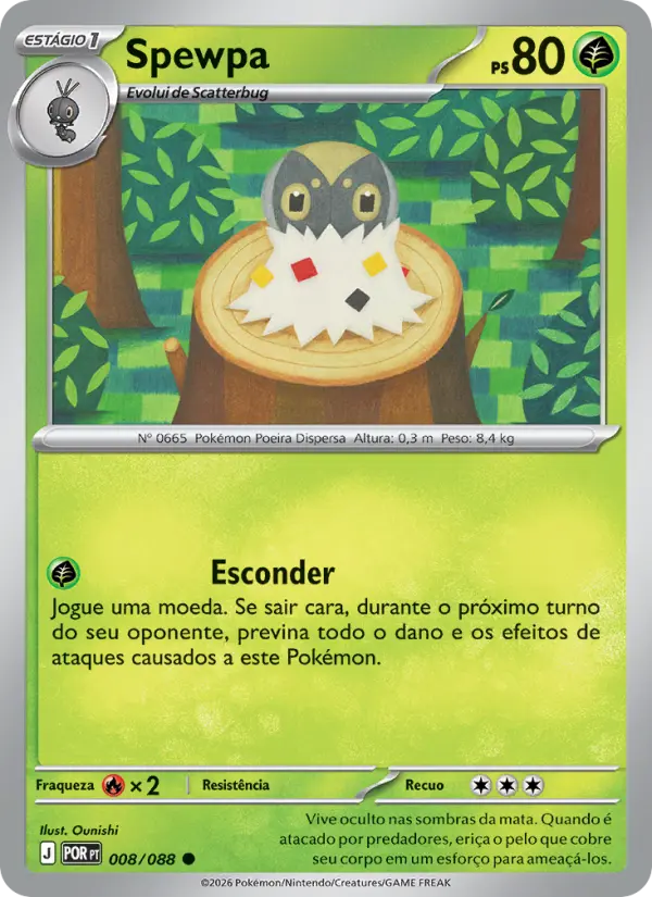 Carta Spewpa, número 008/88 da coleção Equilíbrio Perfeito