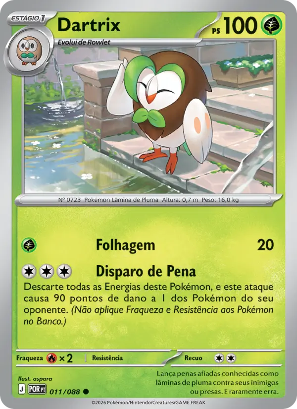 Carta Dartrix, número 011/88 da coleção Equilíbrio Perfeito