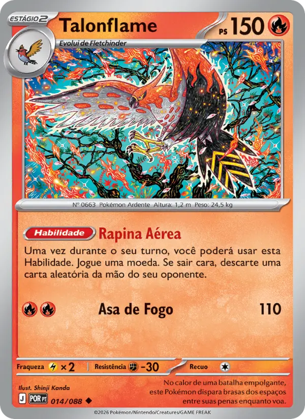 Carta Talonflame, número 014/88 da coleção Equilíbrio Perfeito