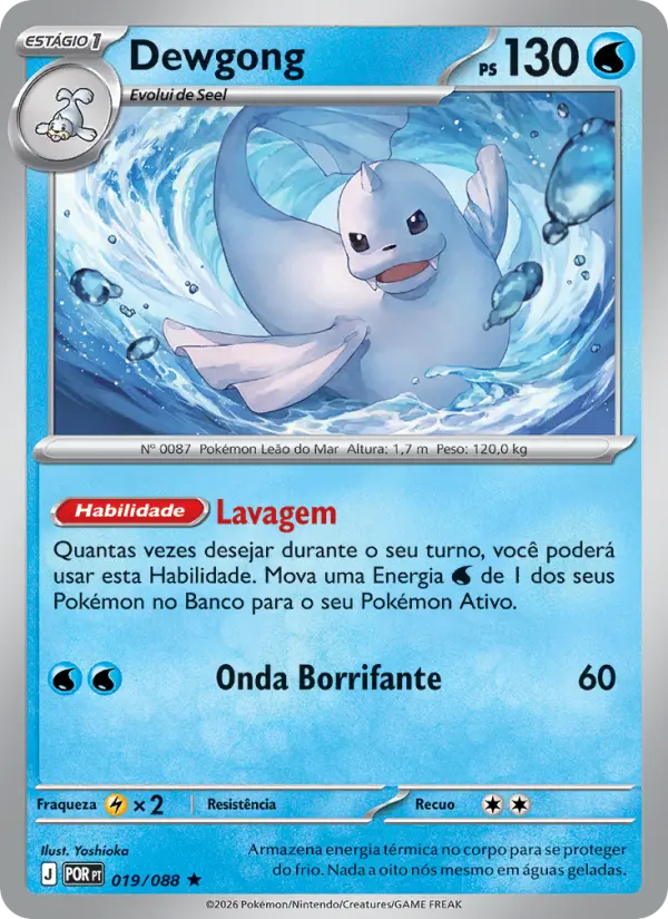 Carta Dewgong, número 019/88 da coleção Equilíbrio Perfeito