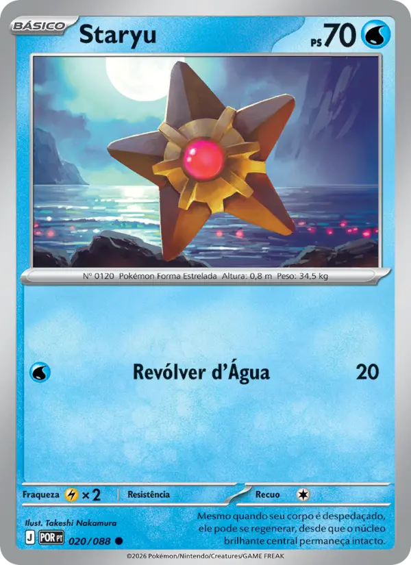 Carta Staryu, número 020/88 da coleção Equilíbrio Perfeito