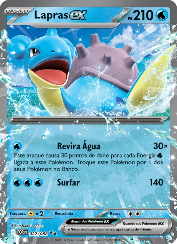Carta Lapras ex, número 022/88 da coleção Equilíbrio Perfeito