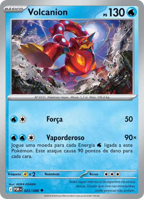 Carta Volcanion, número 025/88 da coleção Equilíbrio Perfeito
