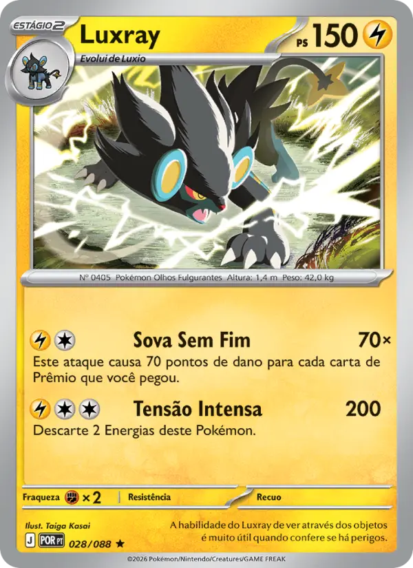 Carta Luxray, número 028/88 da coleção Equilíbrio Perfeito
