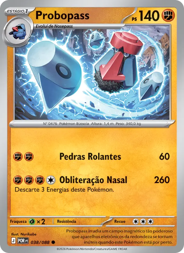 Carta Probopass, número 038/88 da coleção Equilíbrio Perfeito