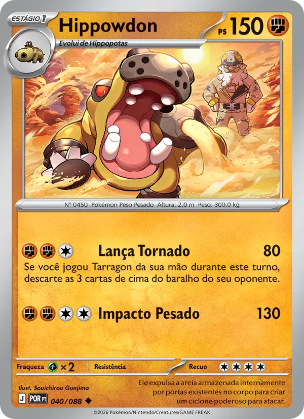 Carta Hippowdon, número 040/88 da coleção Equilíbrio Perfeito