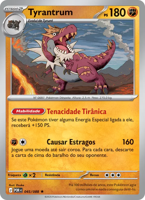 Carta Tyrantrum, número 045/88 da coleção Equilíbrio Perfeito