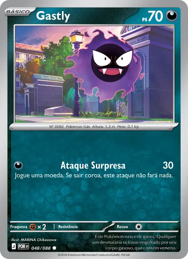 Carta Gastly, número 048/88 da coleção Equilíbrio Perfeito