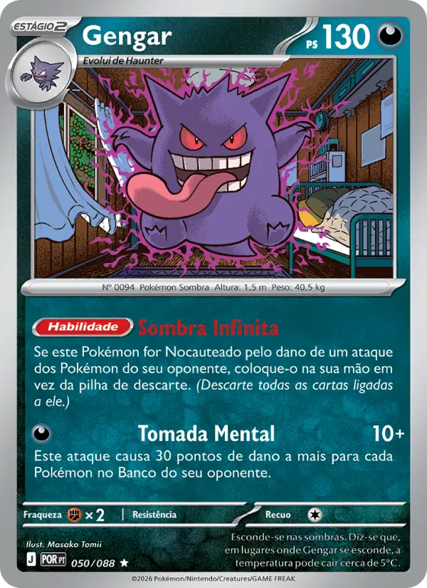 Carta Gengar, número 050/88 da coleção Equilíbrio Perfeito