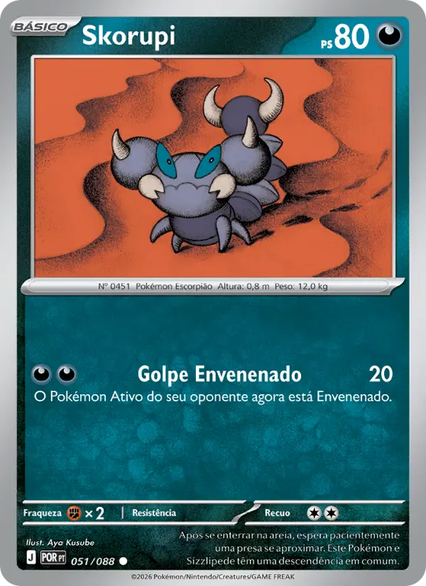 Carta Skorupi, número 051/88 da coleção Equilíbrio Perfeito
