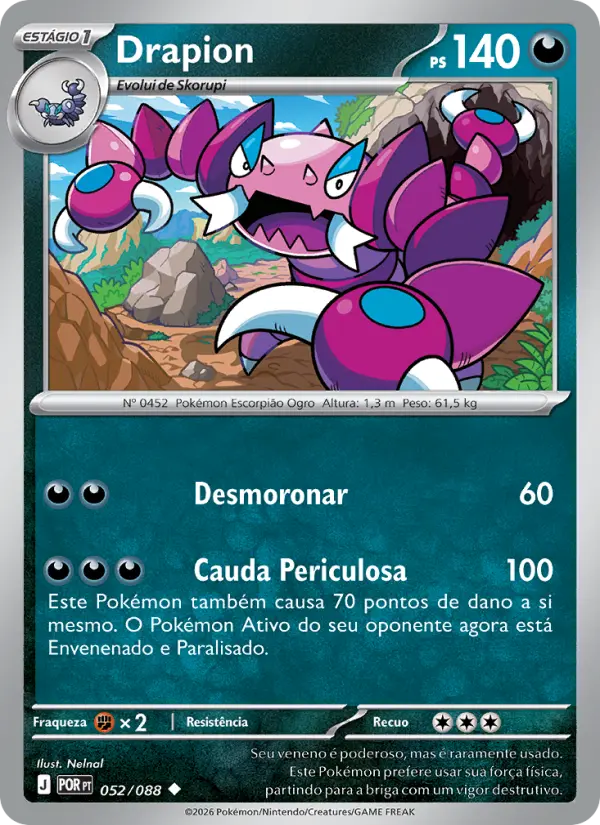 Carta Drapion, número 052/88 da coleção Equilíbrio Perfeito