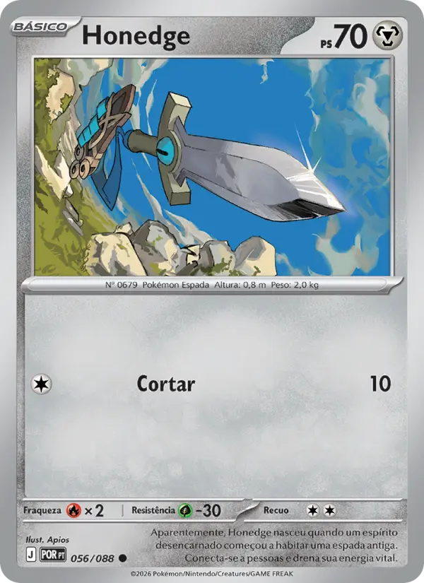 Carta Honedge, número 056/88 da coleção Equilíbrio Perfeito