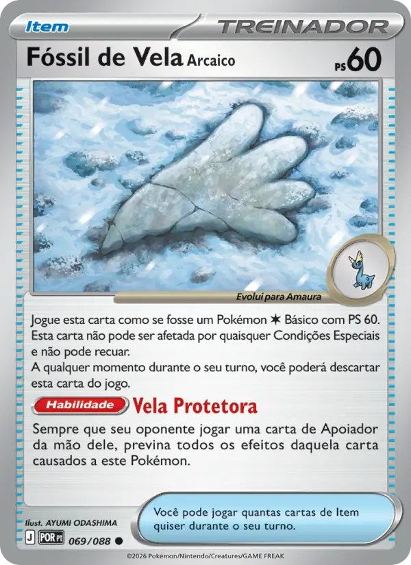 Carta Fóssil de Vela Arcaico, número 069/88 da coleção Equilíbrio Perfeito