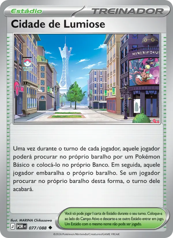 Carta Cidade de Lumiose, número 077/88 da coleção Equilíbrio Perfeito