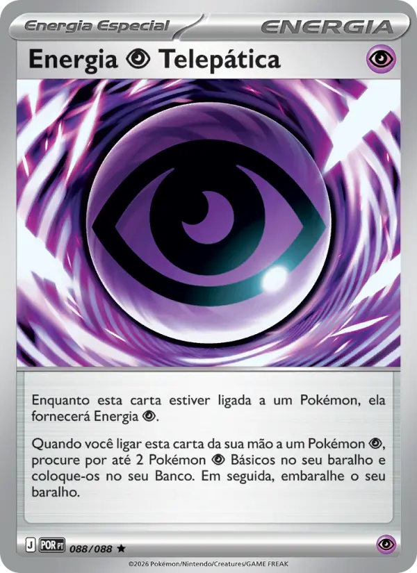 Carta Energia Psychic Telepática, número 088/88 da coleção Equilíbrio Perfeito