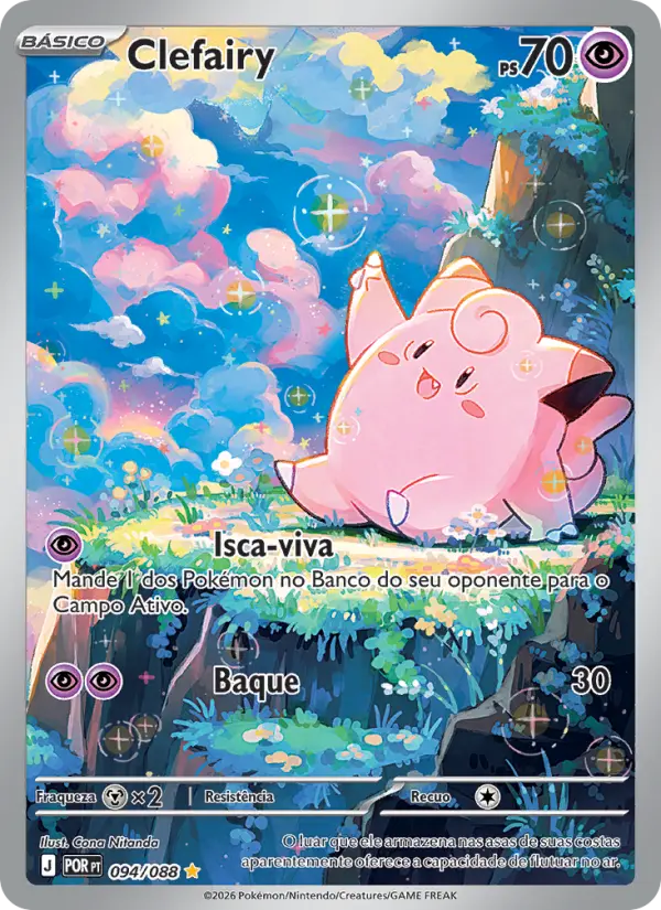 Carta Clefairy, número 094/88 da coleção Equilíbrio Perfeito