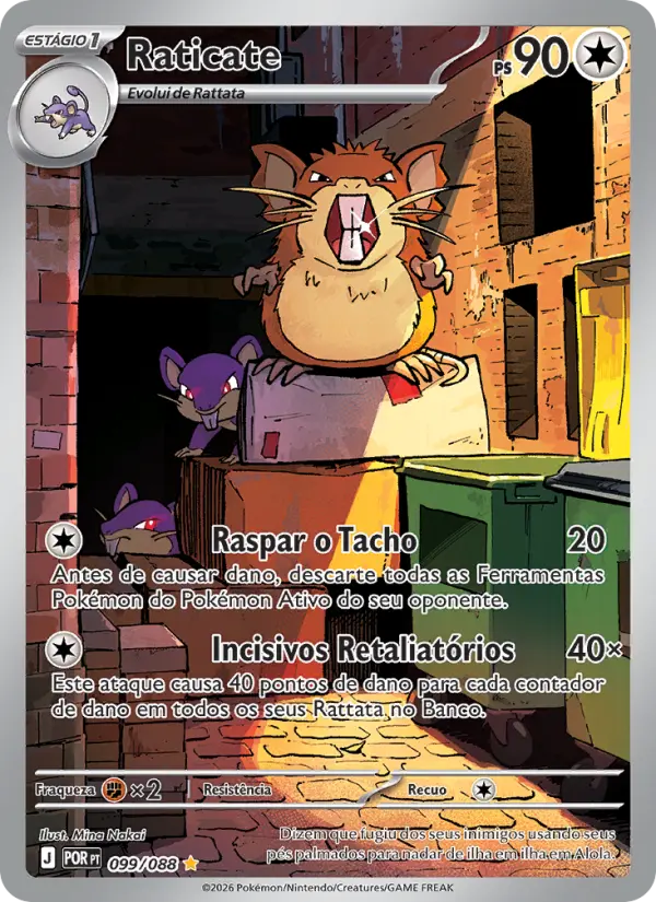 Carta Raticate, número 099/88 da coleção Equilíbrio Perfeito