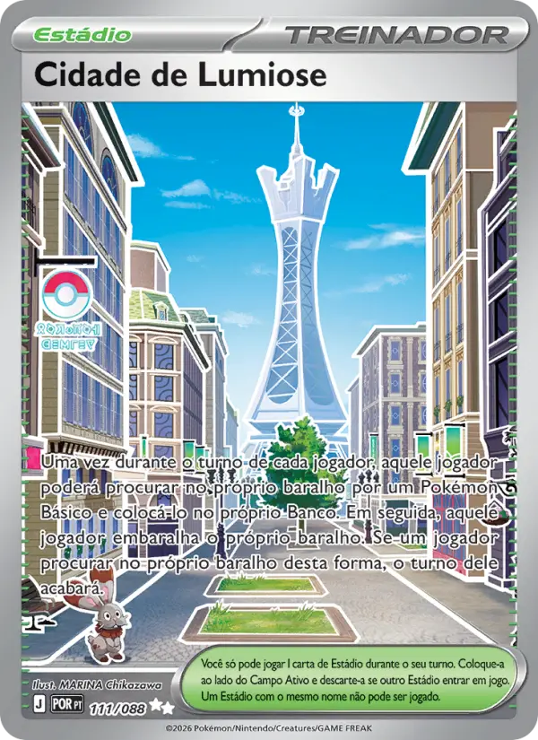 Carta Cidade de Lumiose, número 111/88 da coleção Equilíbrio Perfeito