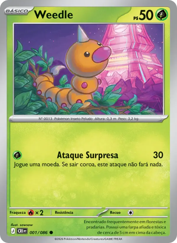 Carta Weedle, número 001/86 da coleção Caos Ascendente