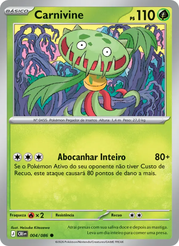 Carta Carnivine, número 004/86 da coleção Caos Ascendente