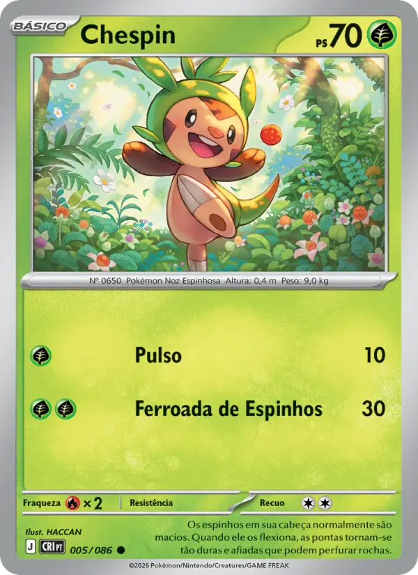 Carta Chespin, número 005/86 da coleção Caos Ascendente