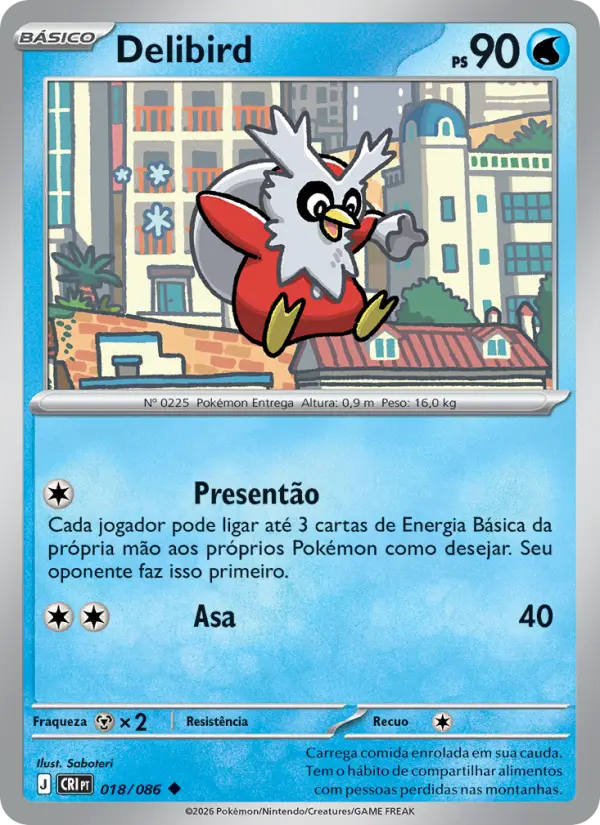 Carta Delibird, número 018/86 da coleção Caos Ascendente