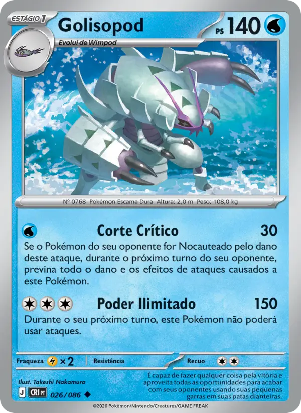 Carta Golisopod, número 026/86 da coleção Caos Ascendente
