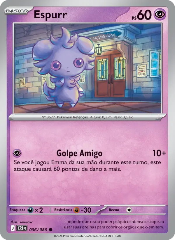 Carta Espurr, número 036/86 da coleção Caos Ascendente