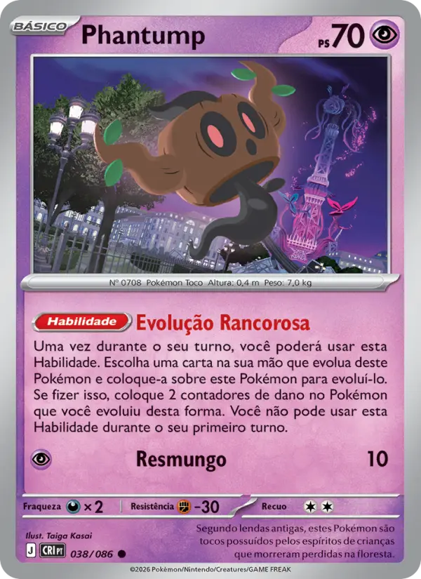 Carta Phantump, número 038/86 da coleção Caos Ascendente