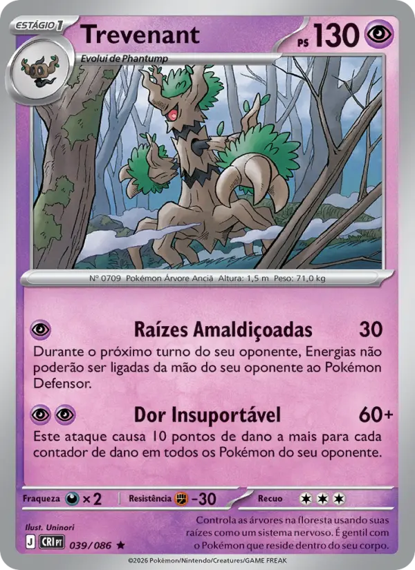 Carta Trevenant, número 039/86 da coleção Caos Ascendente