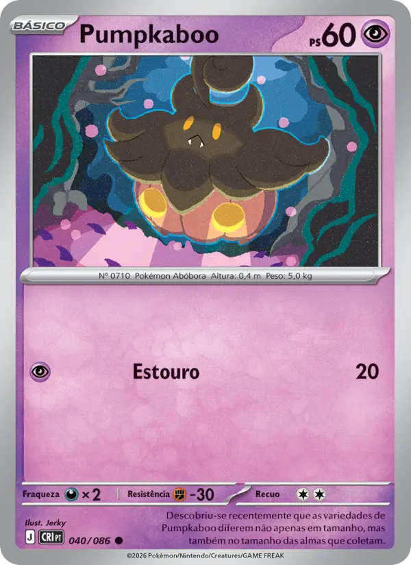 Carta Pumpkaboo, número 040/86 da coleção Caos Ascendente