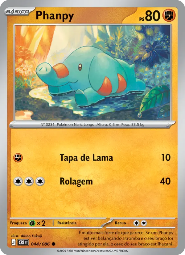Carta Phanpy, número 044/86 da coleção Caos Ascendente