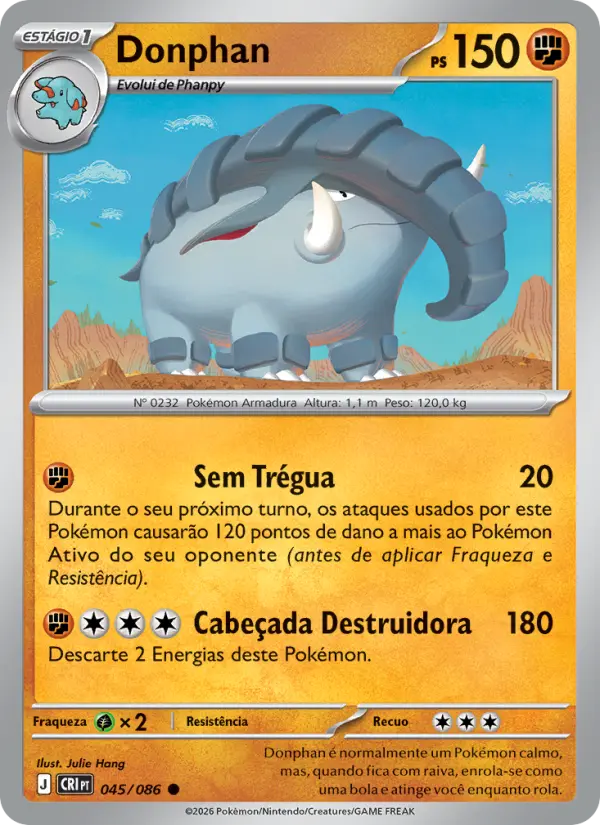 Carta Donphan, número 045/86 da coleção Caos Ascendente