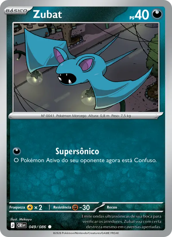 Carta Zubat, número 049/86 da coleção Caos Ascendente