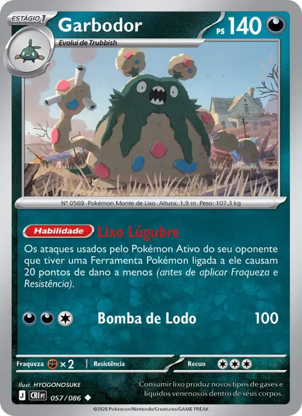 Carta Garbodor, número 057/86 da coleção Caos Ascendente