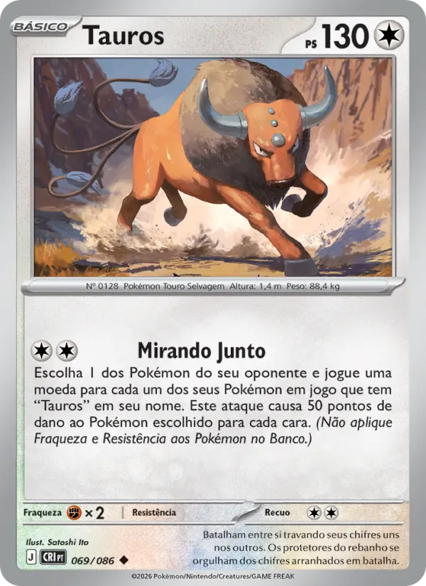 Carta Tauros, número 069/86 da coleção Caos Ascendente