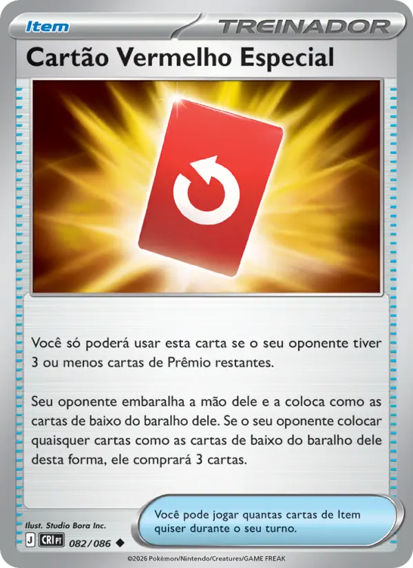 Carta Cartão Vermelho Especial, número 082/86 da coleção Caos Ascendente
