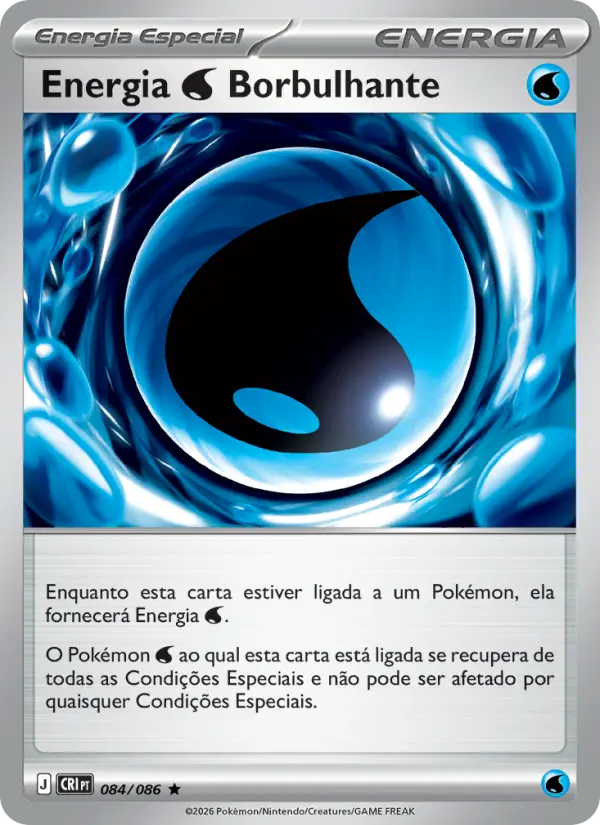 Carta Energia Water Borbulhante, número 084/86 da coleção Caos Ascendente