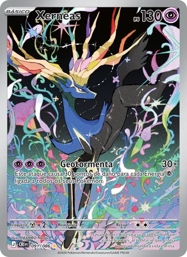 Carta Xerneas, número 091/86 da coleção Caos Ascendente