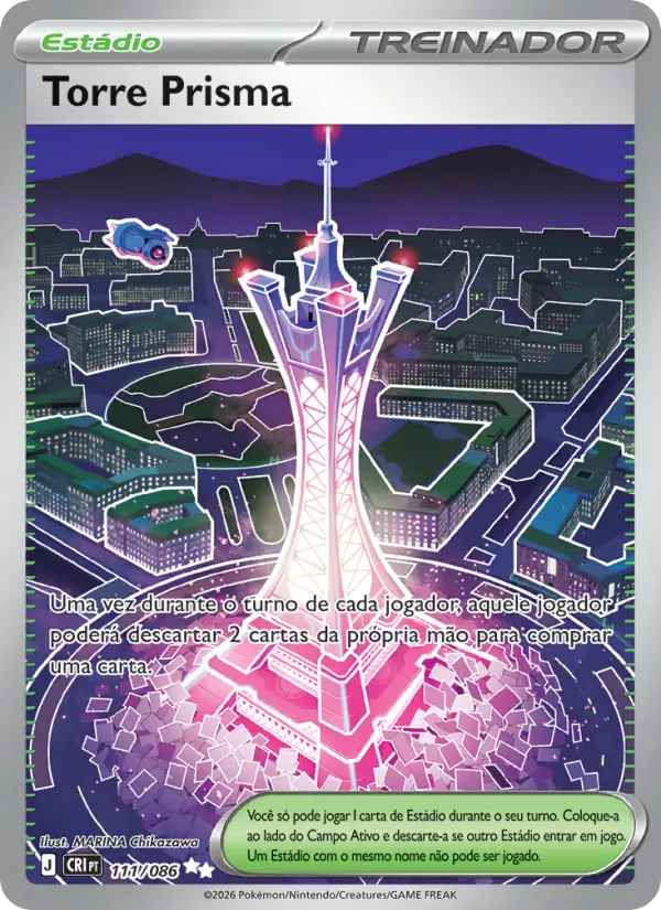 Carta Torre Prisma, número 111/86 da coleção Caos Ascendente