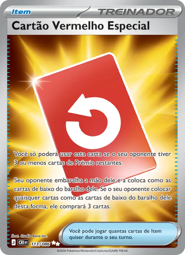 Carta Cartão Vermelho Especial, número 113/86 da coleção Caos Ascendente