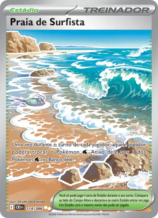 Carta Praia de Surfista, número 114/86 da coleção Caos Ascendente