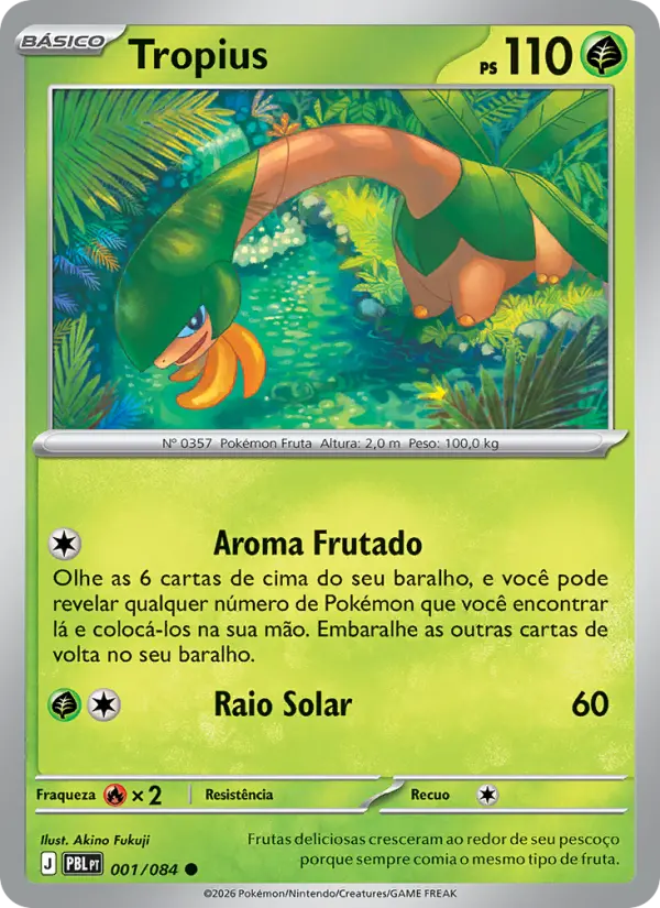 Carta Tropius, número 001/84 da coleção Escuridão Absoluta