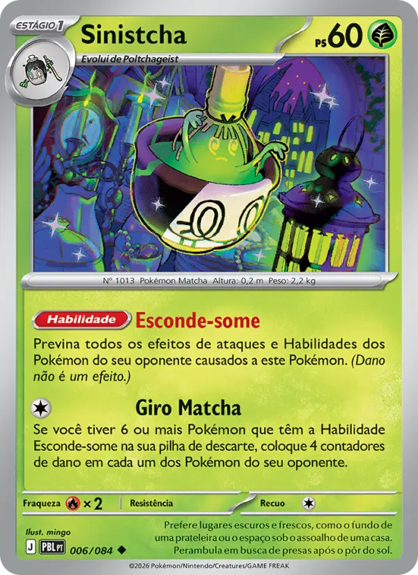 Carta Sinistcha, número 006/84 da coleção Escuridão Absoluta