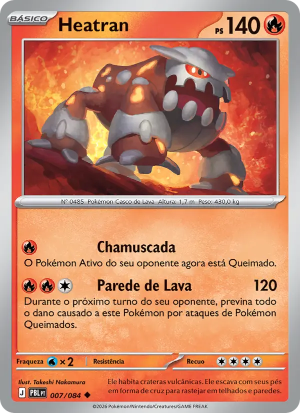 Carta Heatran, número 007/84 da coleção Escuridão Absoluta